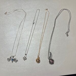 Silver /Gold Necklaces with Pink and Blue Accents pearl cage necklaces
